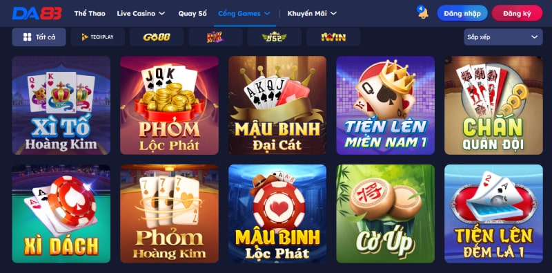 Game bài hấp dẫn tại DA88